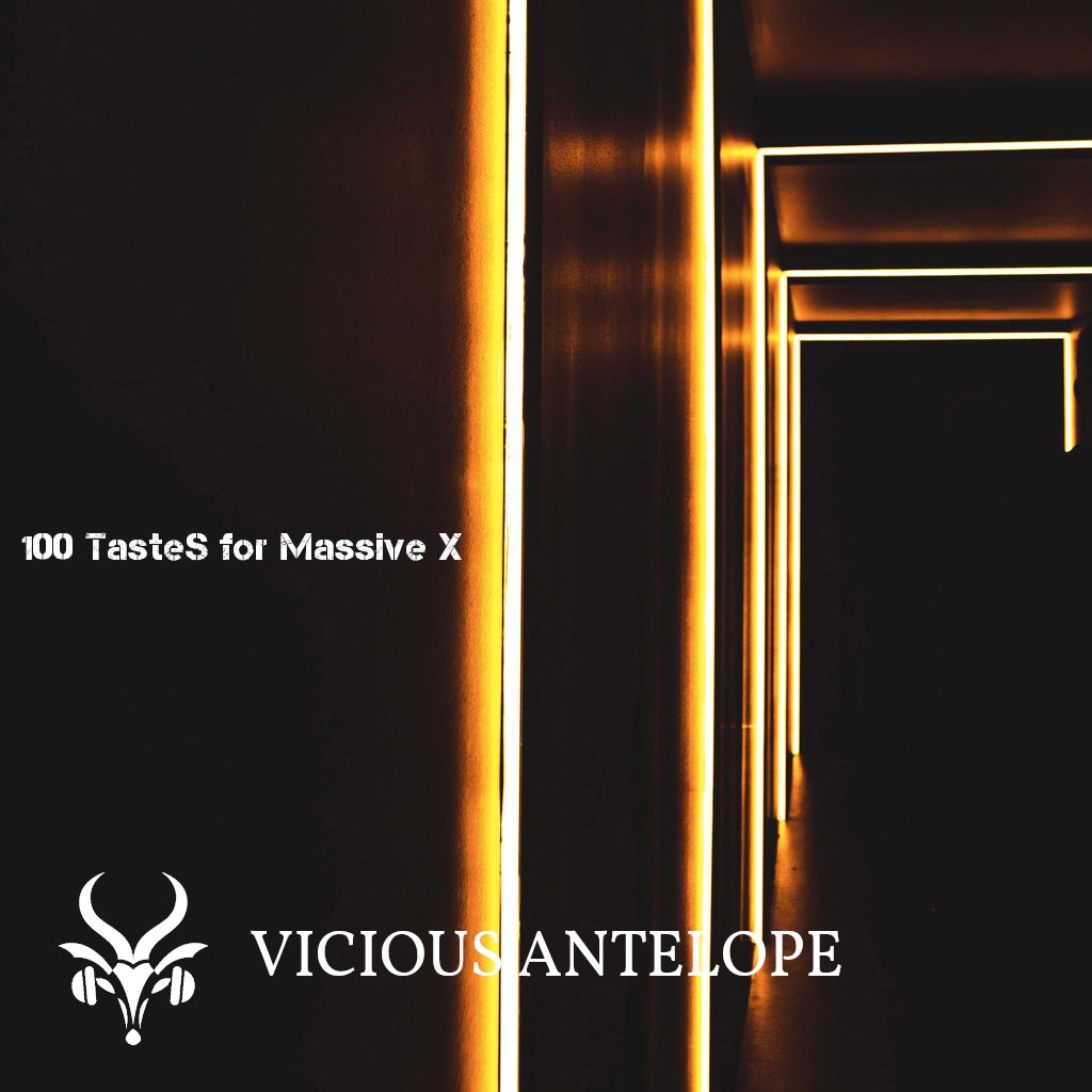 100 Tastes preset pack cover artwork for Massive X – Vicious Antelope