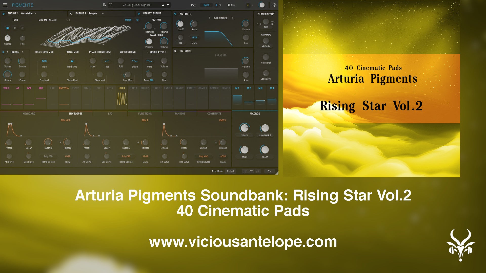 Rising Star Vol.2 - Arturia Pigments synth presets available for Analog Lab V