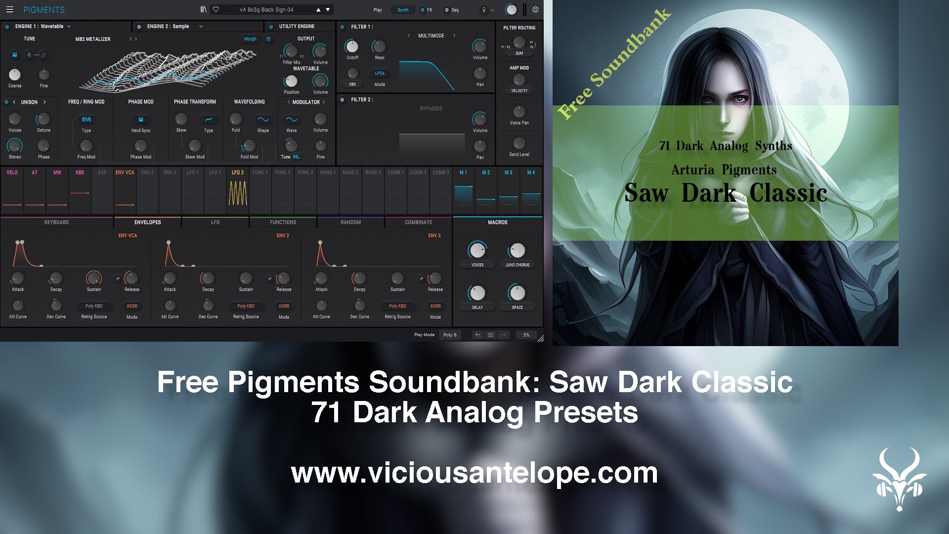 Saw Dark Classic - Free Arturia Pigments Presets | Available for Analog Lab V