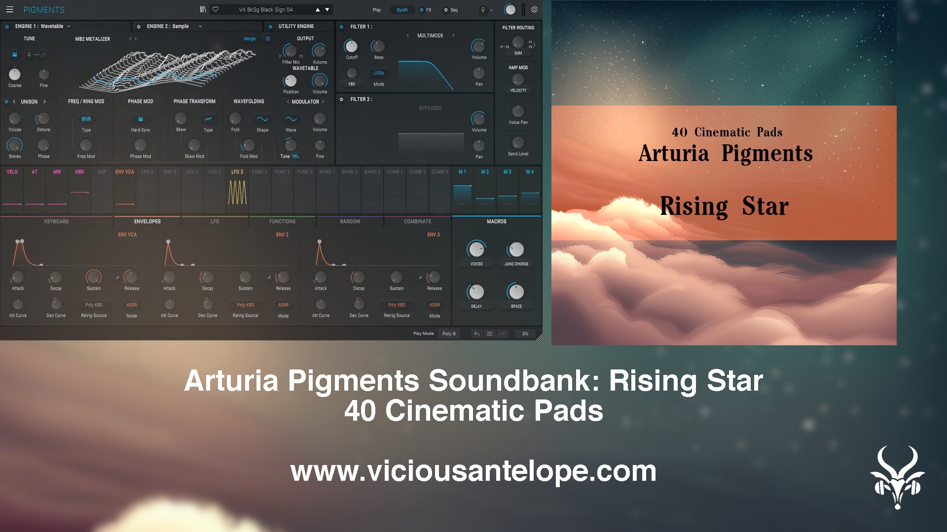 Rising Star - Arturia Pigments synth presets available for Analog Lab V