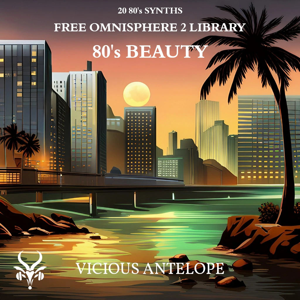80's Beauty preset library cover artwork for Omnisphere 3 – Vicious Antelope