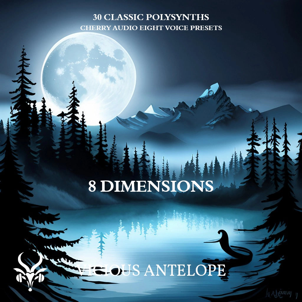 8 Dimensions preset pack cover artwork for Cherry Audio – Vicious Antelope