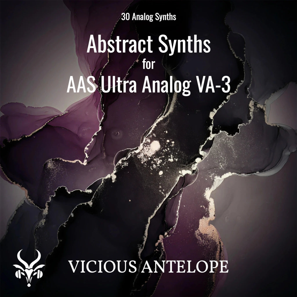 Abstract Synths preset pack cover artwork for AAS Ultra Analog VA-3– Vicious Antelope