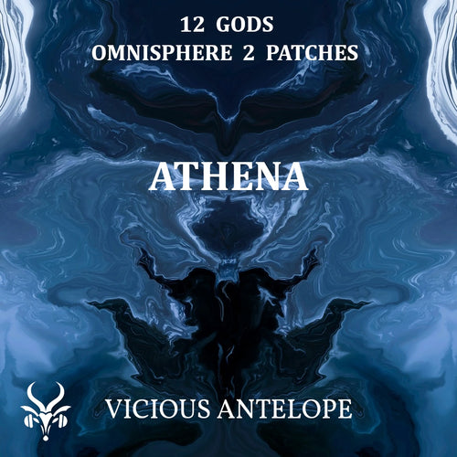 Athena preset library cover artwork for Omnisphere 3 – Vicious Antelope