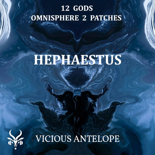 Hephaestus preset library cover artwork for Omnisphere 3 – Vicious Antelope