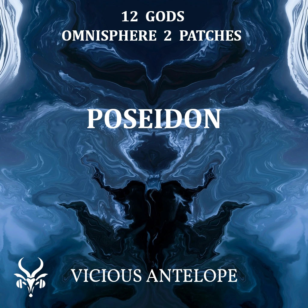 Poseidon preset library cover artwork for Omnisphere 3 – Vicious Antelope