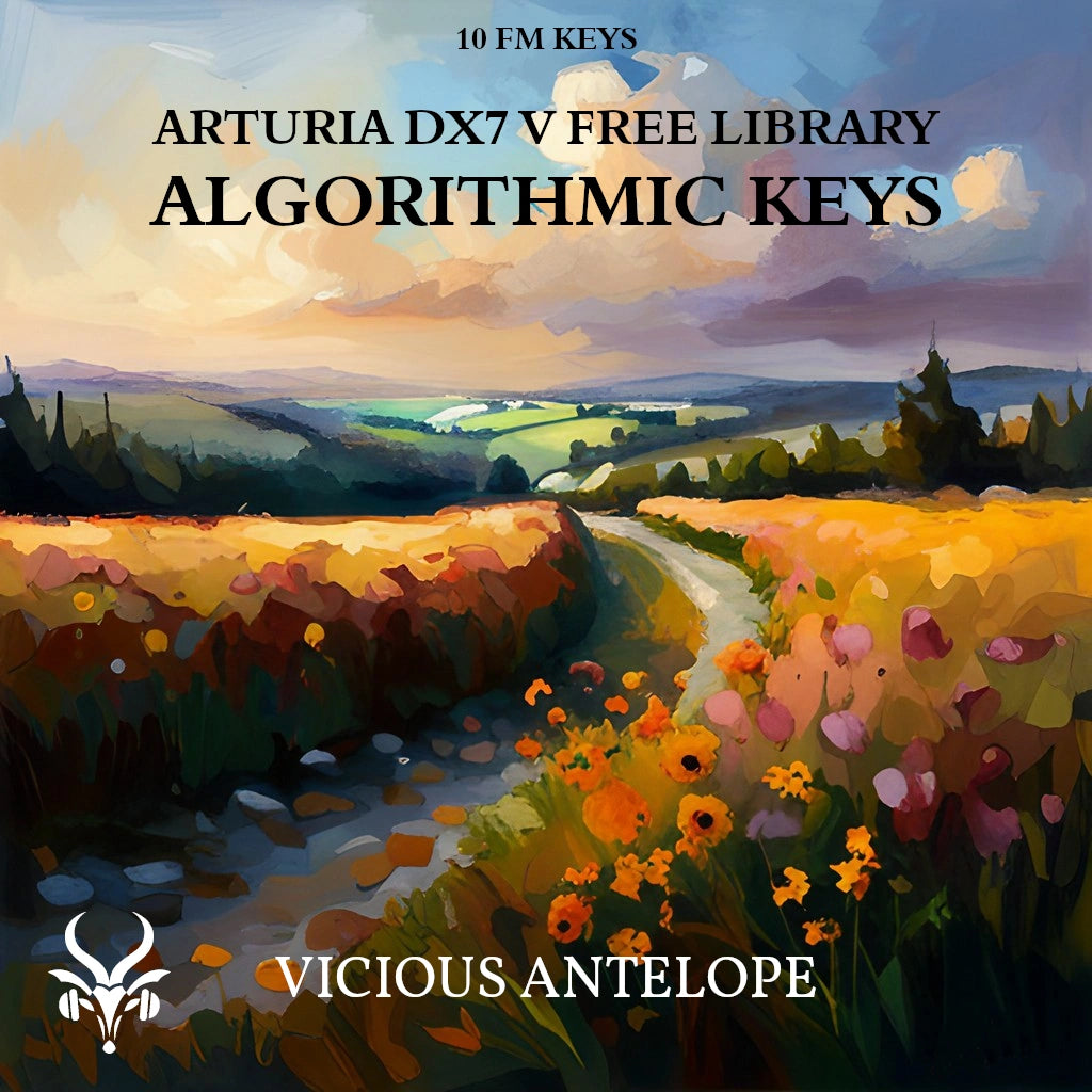 Algorithmic Keys preset pack cover artwork for Arturia DX7 V – Vicious Antelope