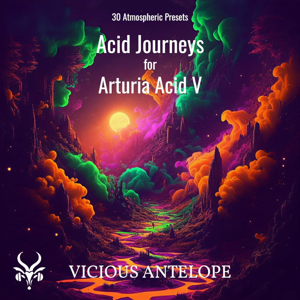 Acid Journeys preset pack cover artwork for Arturia – Vicious Antelope