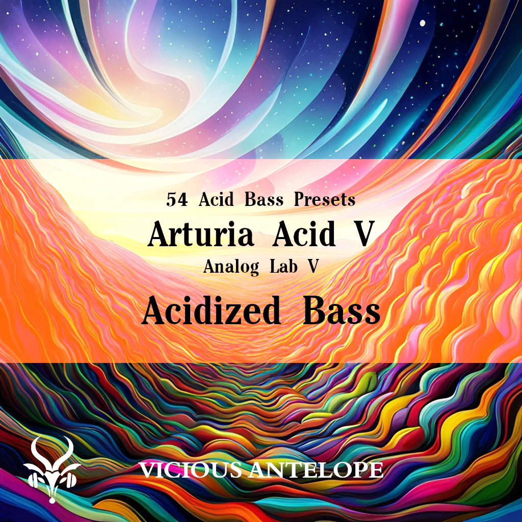 Acidized Bass preset pack cover artwork for Arturia – Vicious Antelope