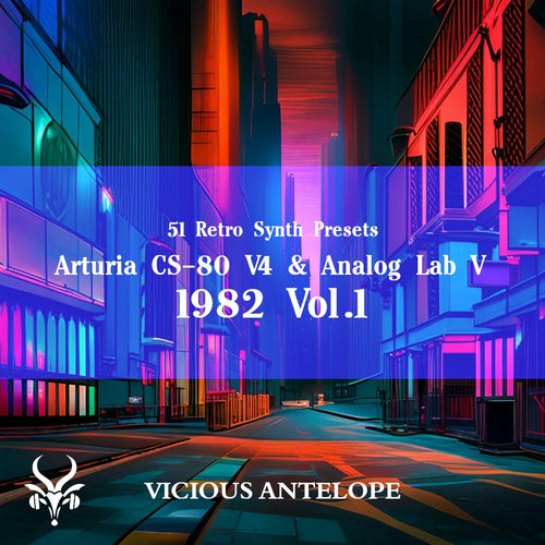 1982 Vol.1 preset pack cover artwork for Arturia CS-80 V4 – Vicious Antelope