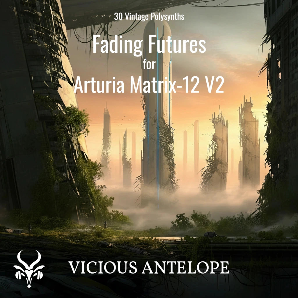 Fading Futures preset pack cover artwork for Arturia – Vicious Antelope