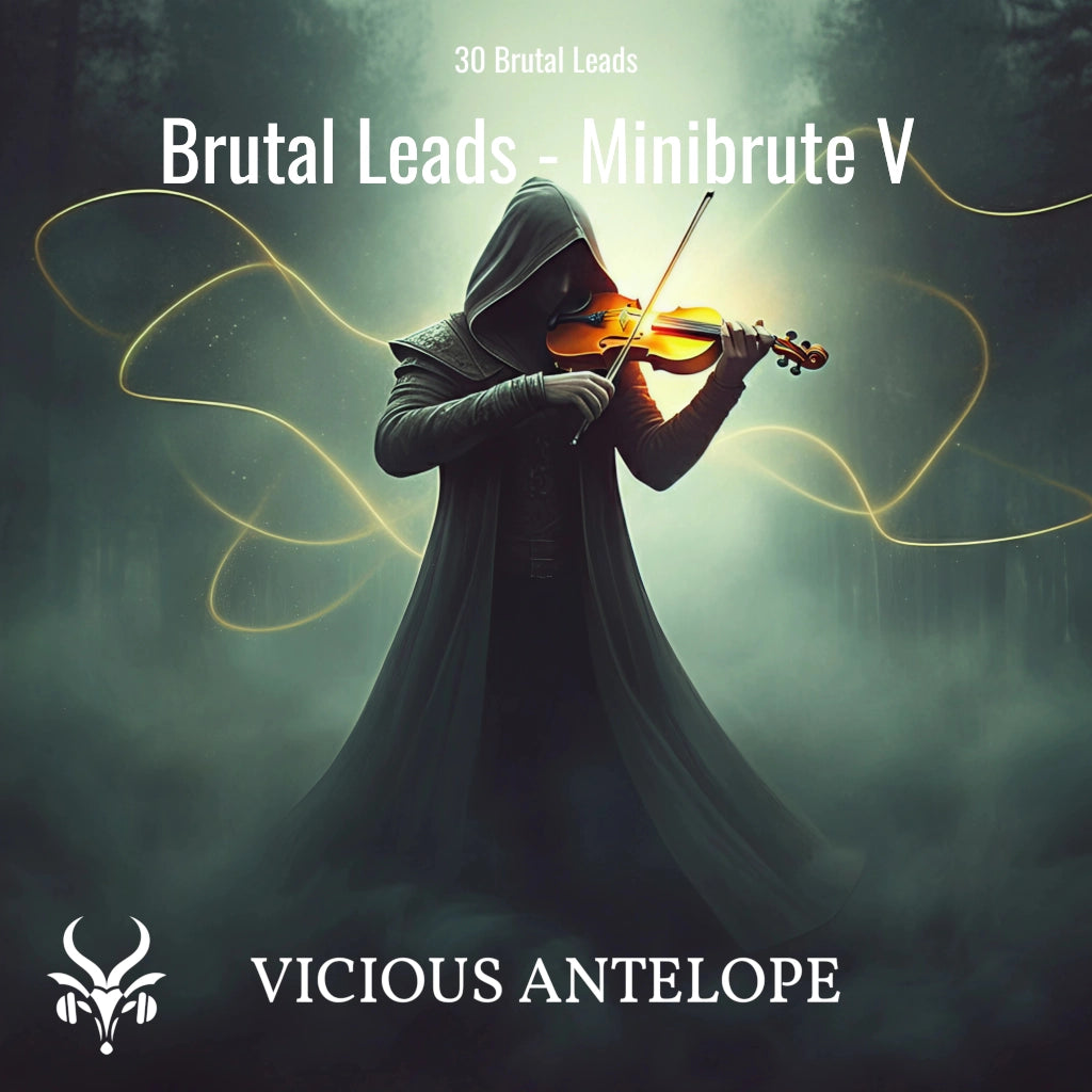 Brutal Leads preset pack cover artwork for Arturia – Vicious Antelope