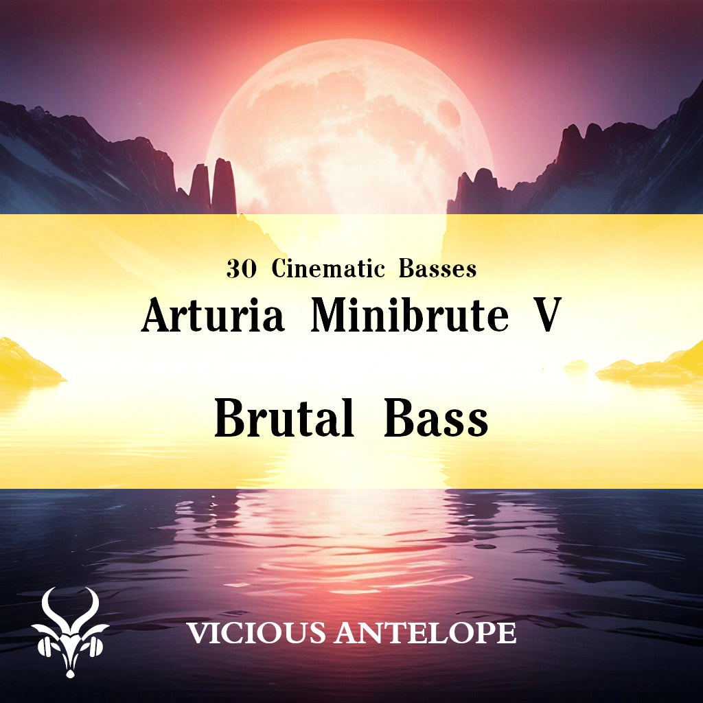 Brutal Bass preset pack cover artwork for Arturia – Vicious Antelope