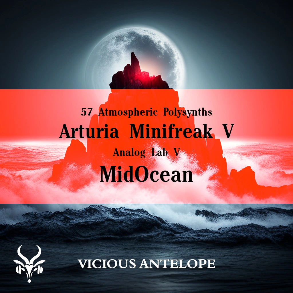 Mid Ocean preset pack cover artwork for Arturia – Vicious Antelope
