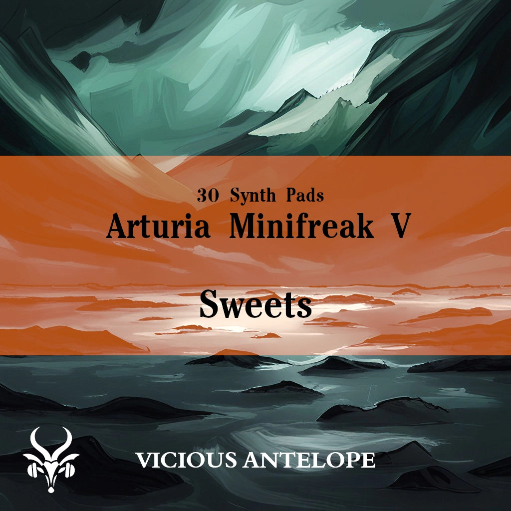 Sweets preset pack cover artwork for Arturia – Vicious Antelope