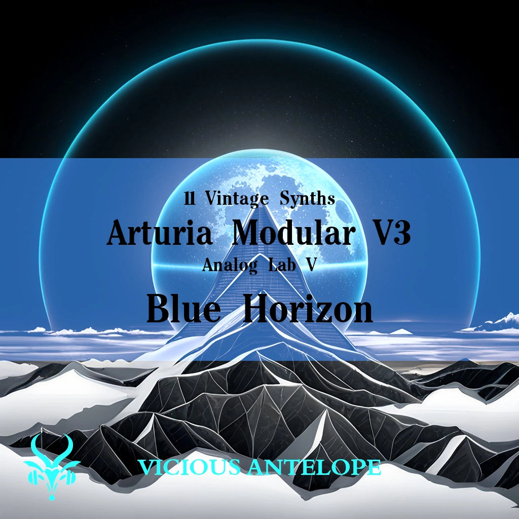 Blue Horizon preset pack cover artwork for Arturia – Vicious Antelope