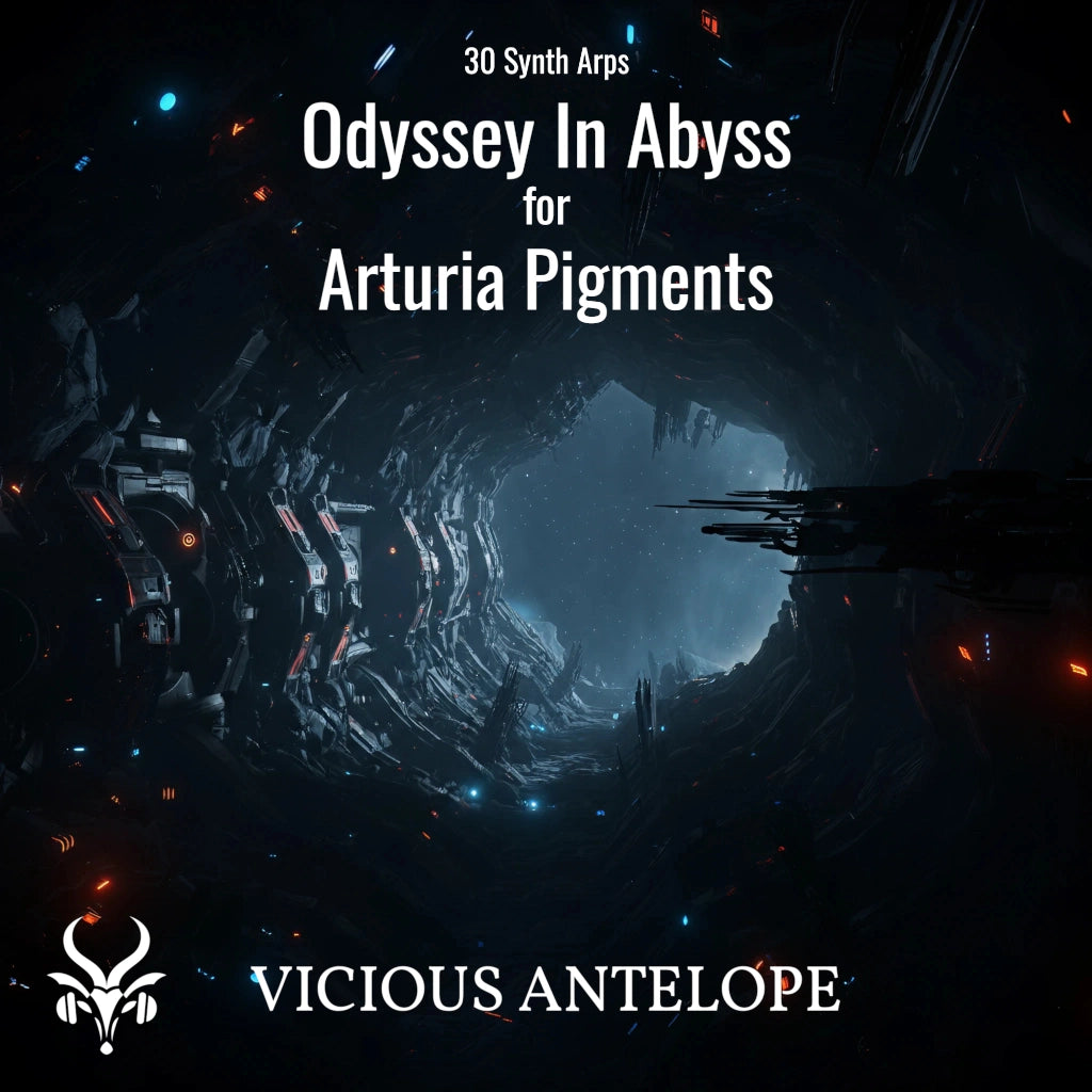 Odyssey In Abyss preset pack cover artwork for Arturia Pigments – Vicious Antelope