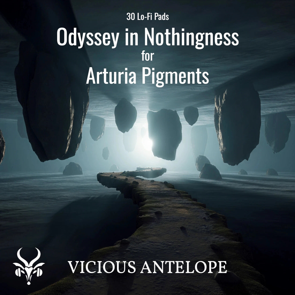 Odyssey In Nothingness preset pack cover artwork for Arturia Pigments – Vicious Antelope