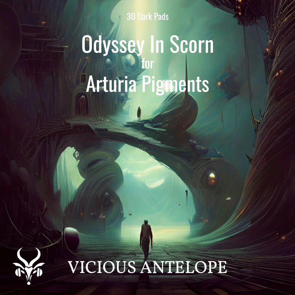 Odyssey In Scorn preset pack cover artwork for Arturia Pigments – Vicious Antelope