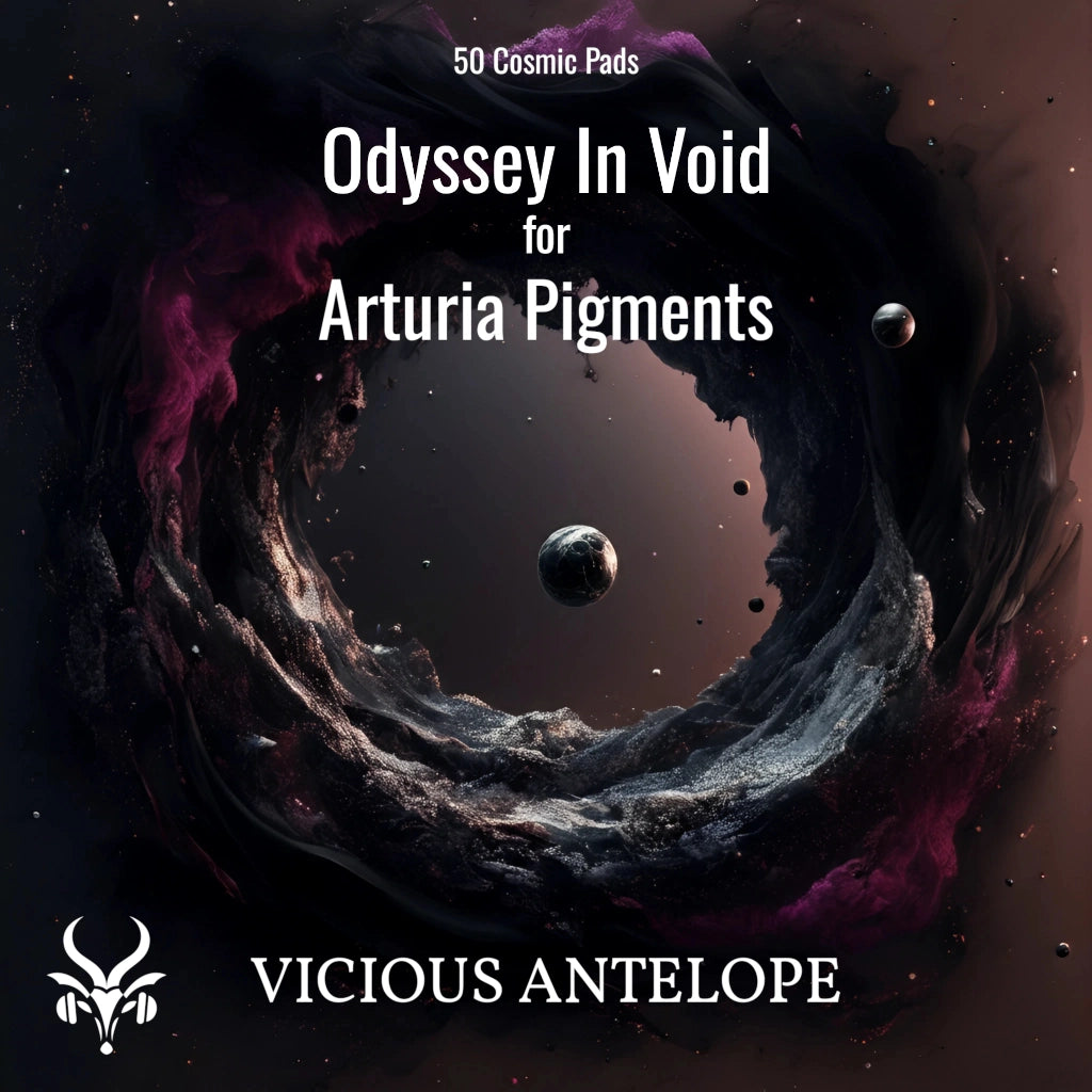 Odyssey In Void preset pack cover artwork for Arturia Pigments – Vicious Antelope