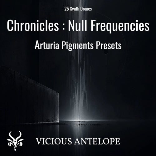 Dark ambient drone presets artwork for Arturia Pigments soundbank Null Frequencies