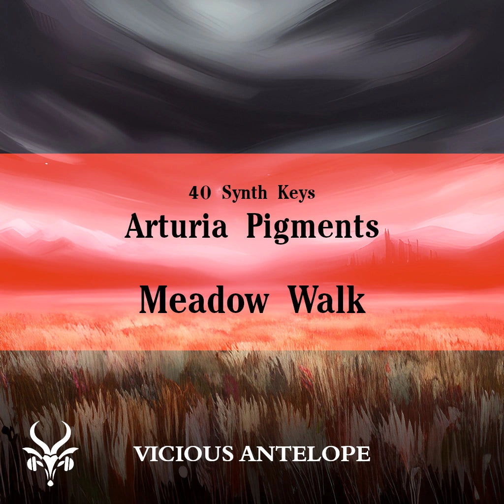 Meadow Walk preset pack cover artwork for Arturia Pigments – Vicious Antelope