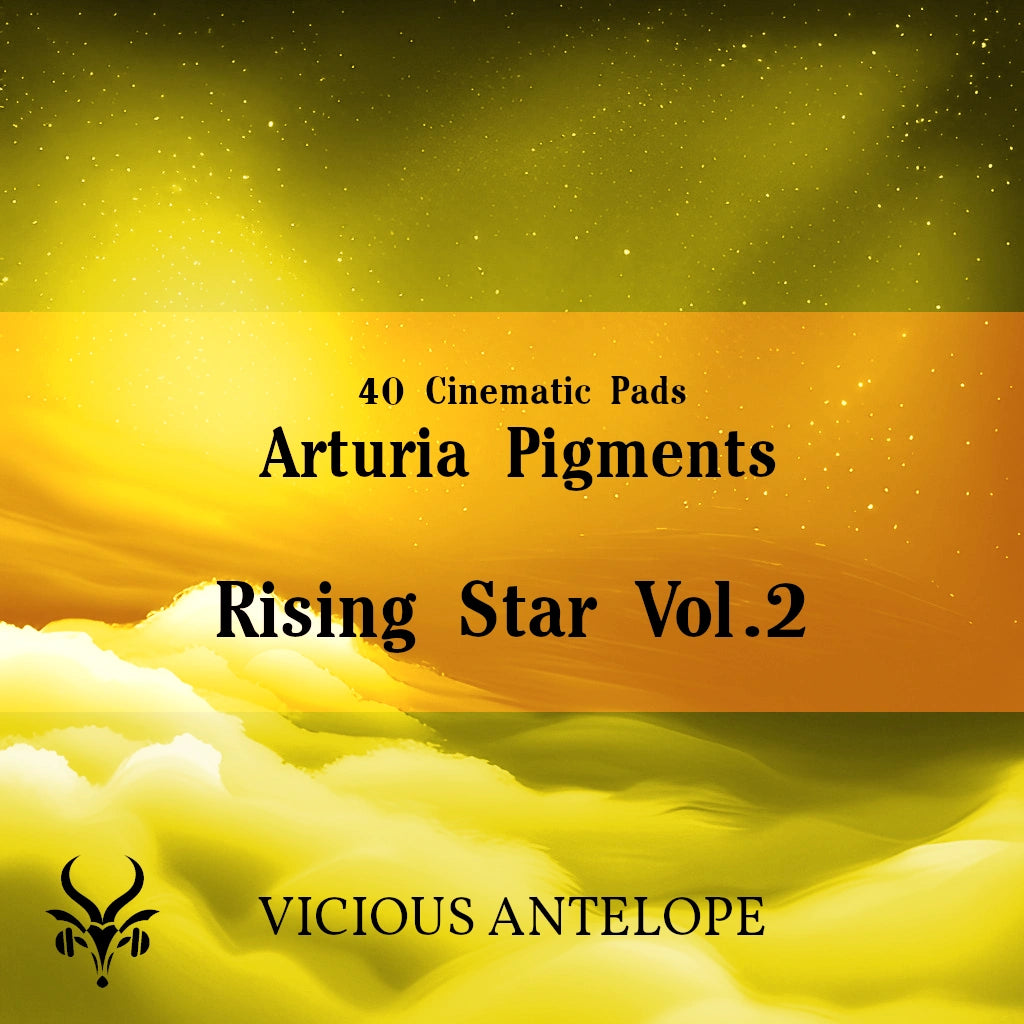 Rising Star Vol.2 preset pack cover artwork for Arturia Pigments – Vicious Antelope