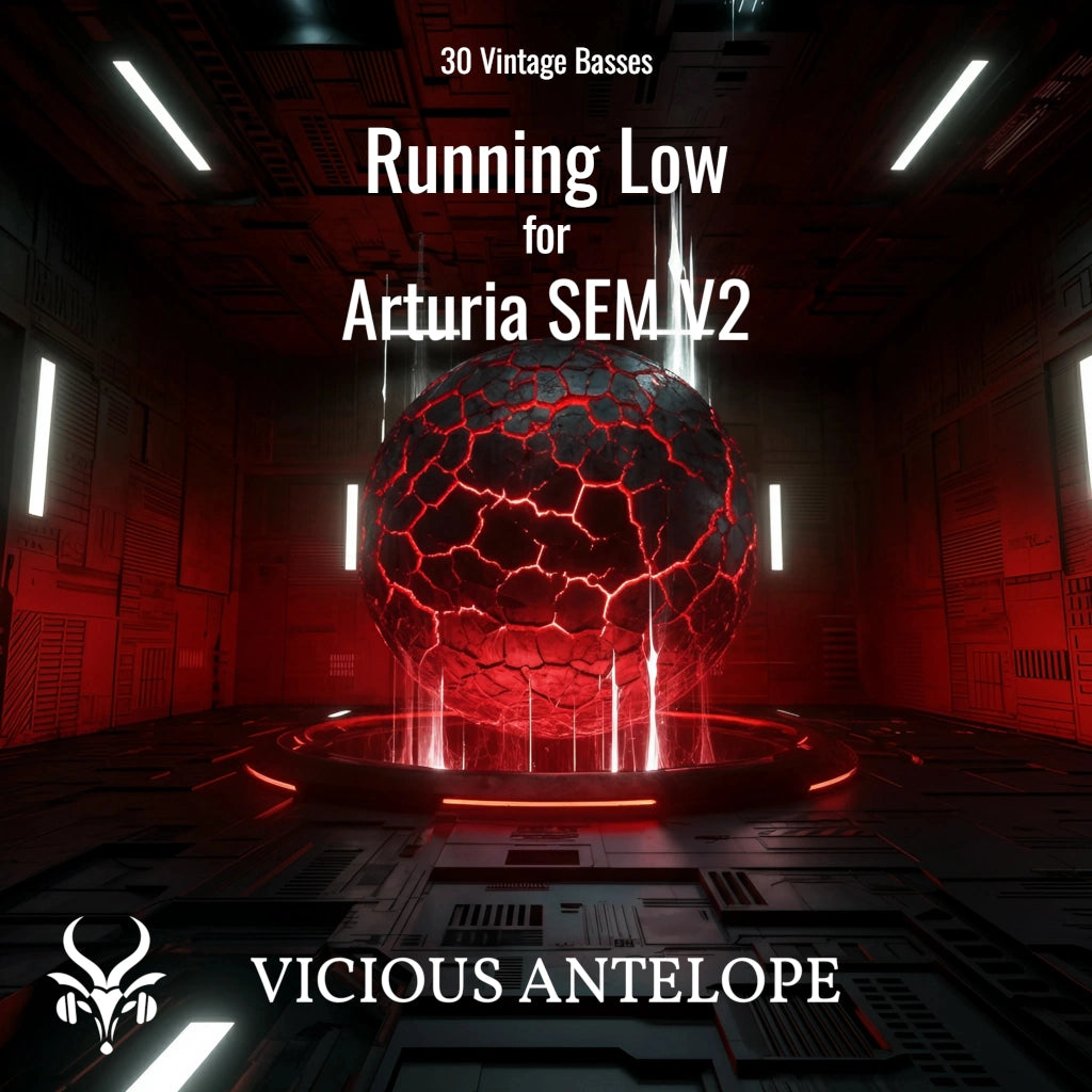 Running Low preset pack cover artwork for Arturia – Vicious Antelope