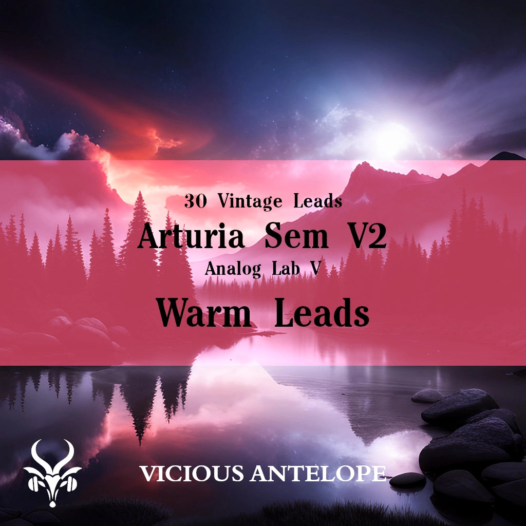 Warm Leads preset pack cover artwork for Arturia – Vicious Antelope