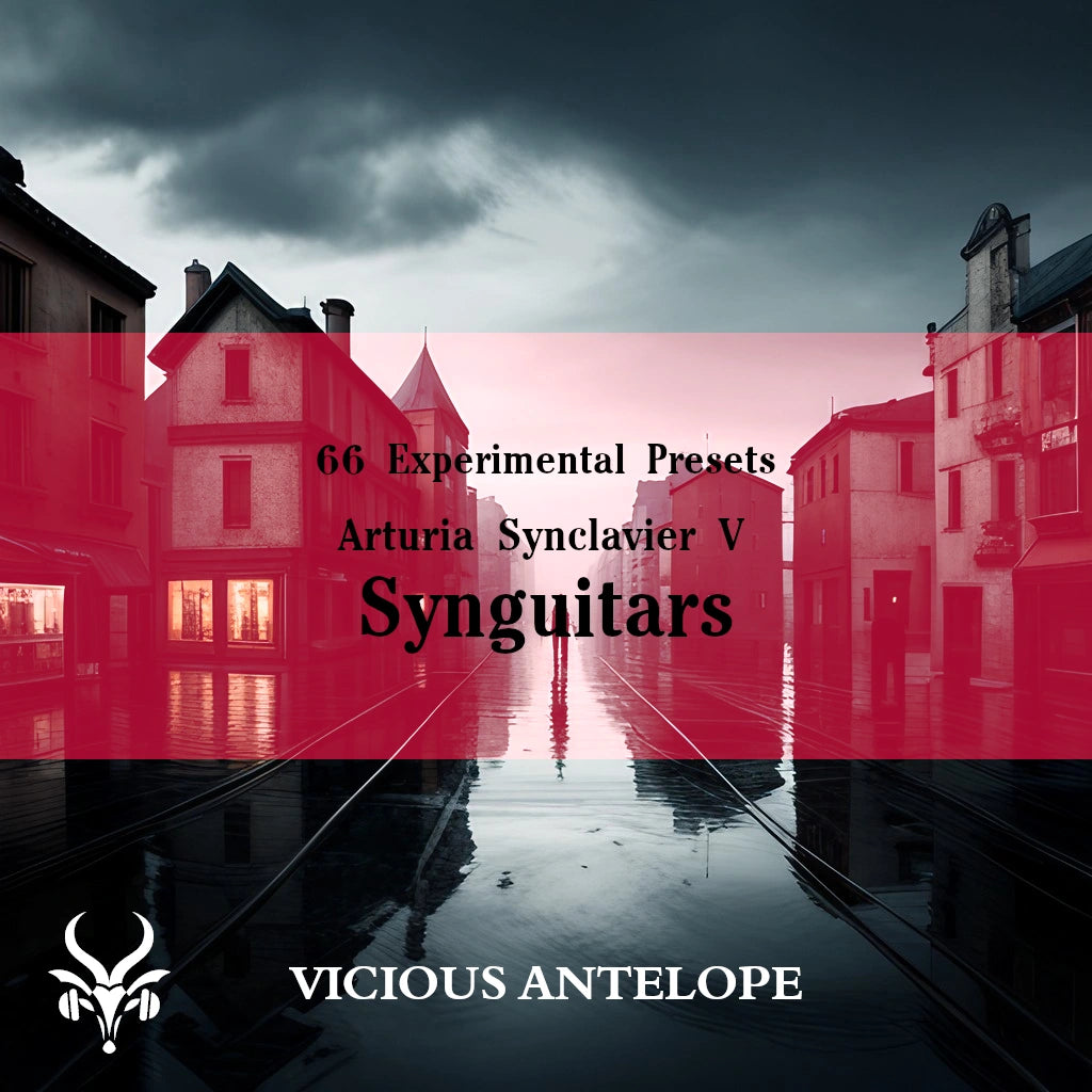 Synguitars preset pack cover artwork for Arturia – Vicious Antelope