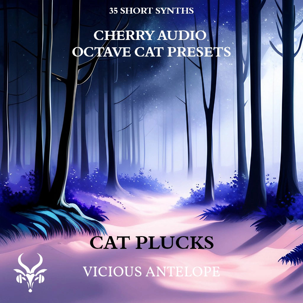 Cat Plucks preset pack cover artwork for Cherry Audio – Vicious Antelope