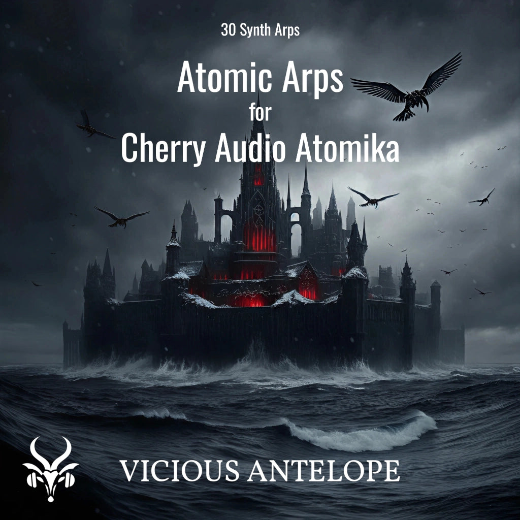 Atomic Arps preset pack cover artwork for Cherry Audio – Vicious Antelope