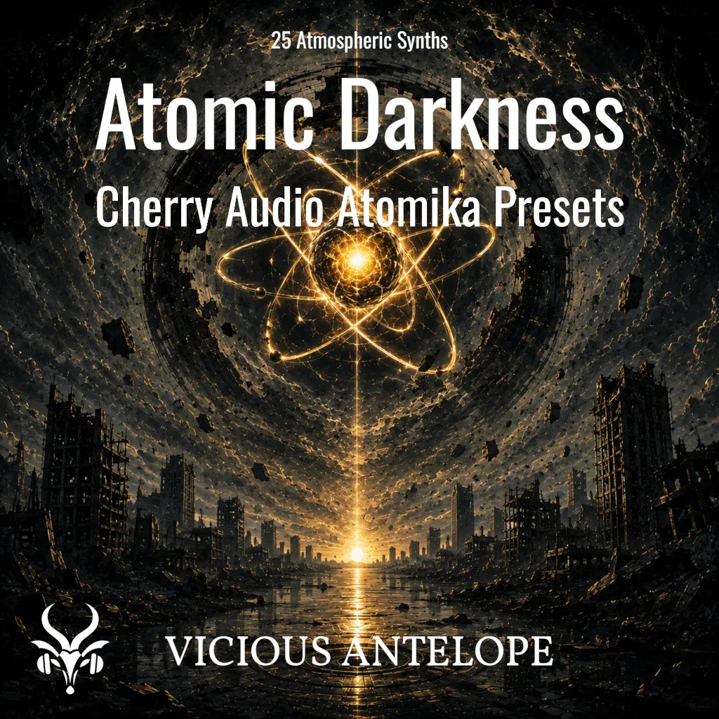 Cherry Audio Atomika preset pack with dark cinematic vintage synth textures