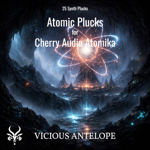 Atomic Plucks preset pack cover artwork for Cherry Audio – Vicious Antelope
