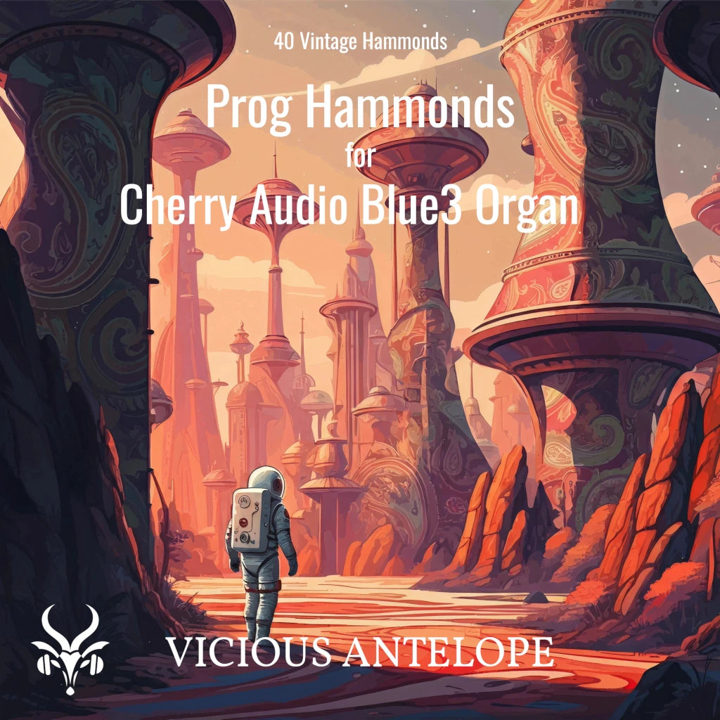 Prog Hammonds preset pack cover artwork for Cherry Audio – Vicious Antelope