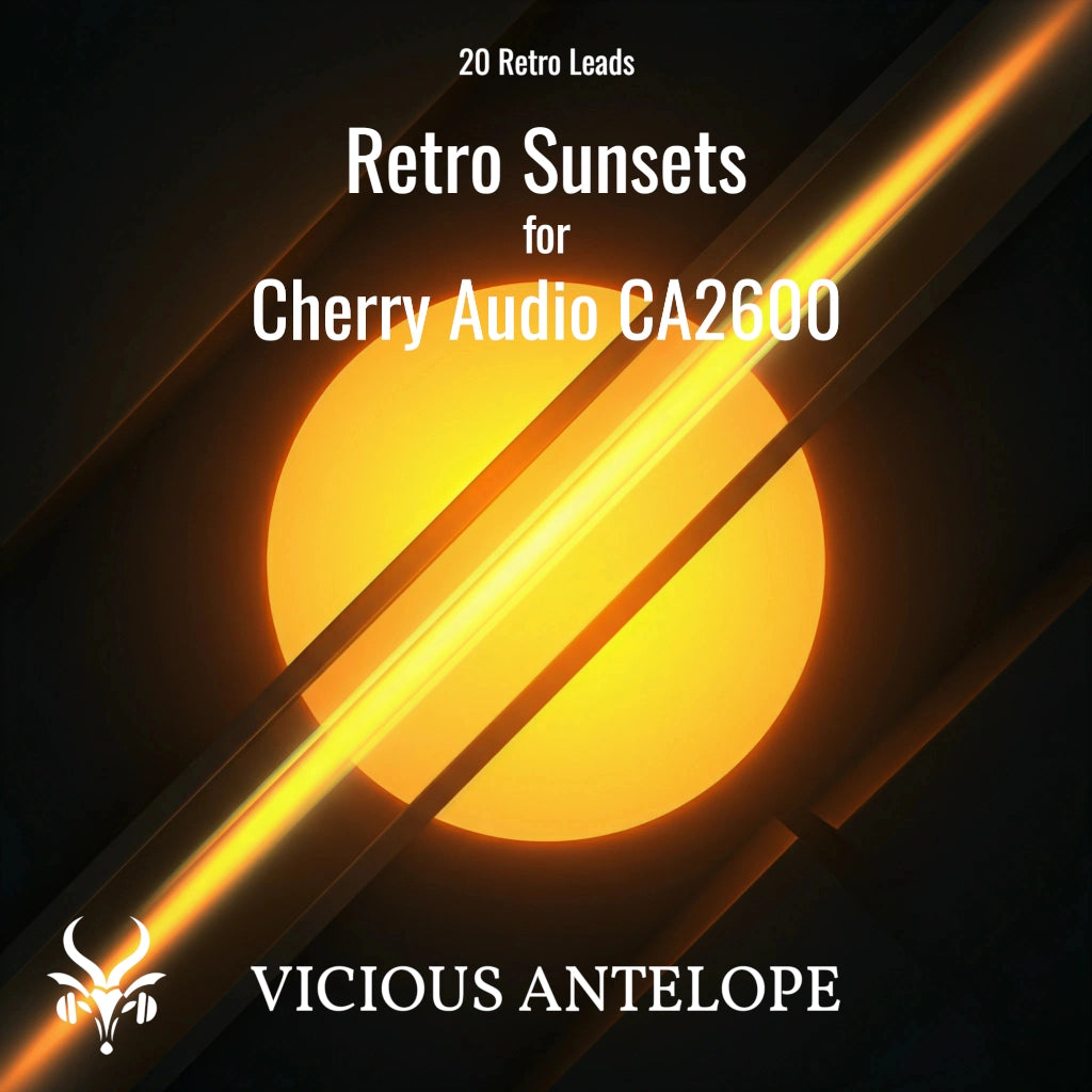 Retro Sunsets preset pack cover artwork for Cherry Audio – Vicious Antelope