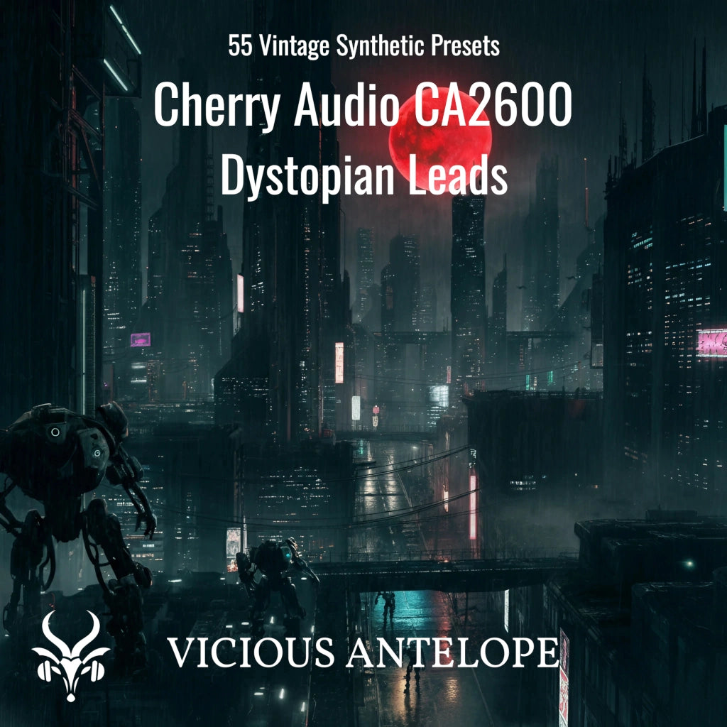 Dystopian Leads preset pack cover artwork for Cherry Audio – Vicious Antelope