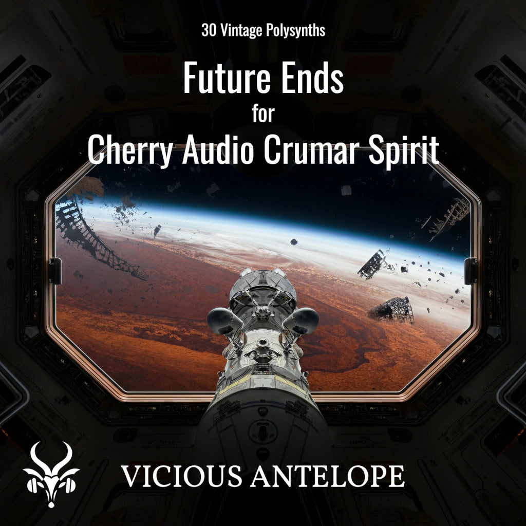 Future Ends preset pack cover artwork for Cherry Audio – Vicious Antelope
