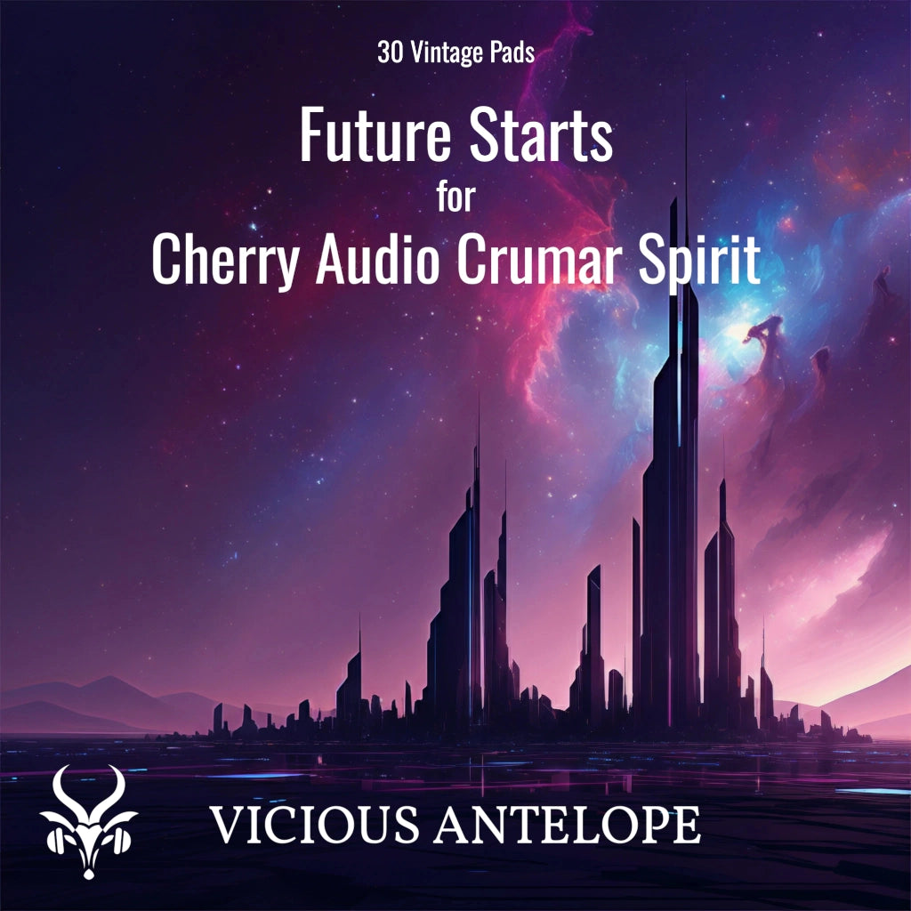 Future Starts preset pack cover artwork for Cherry Audio – Vicious Antelope
