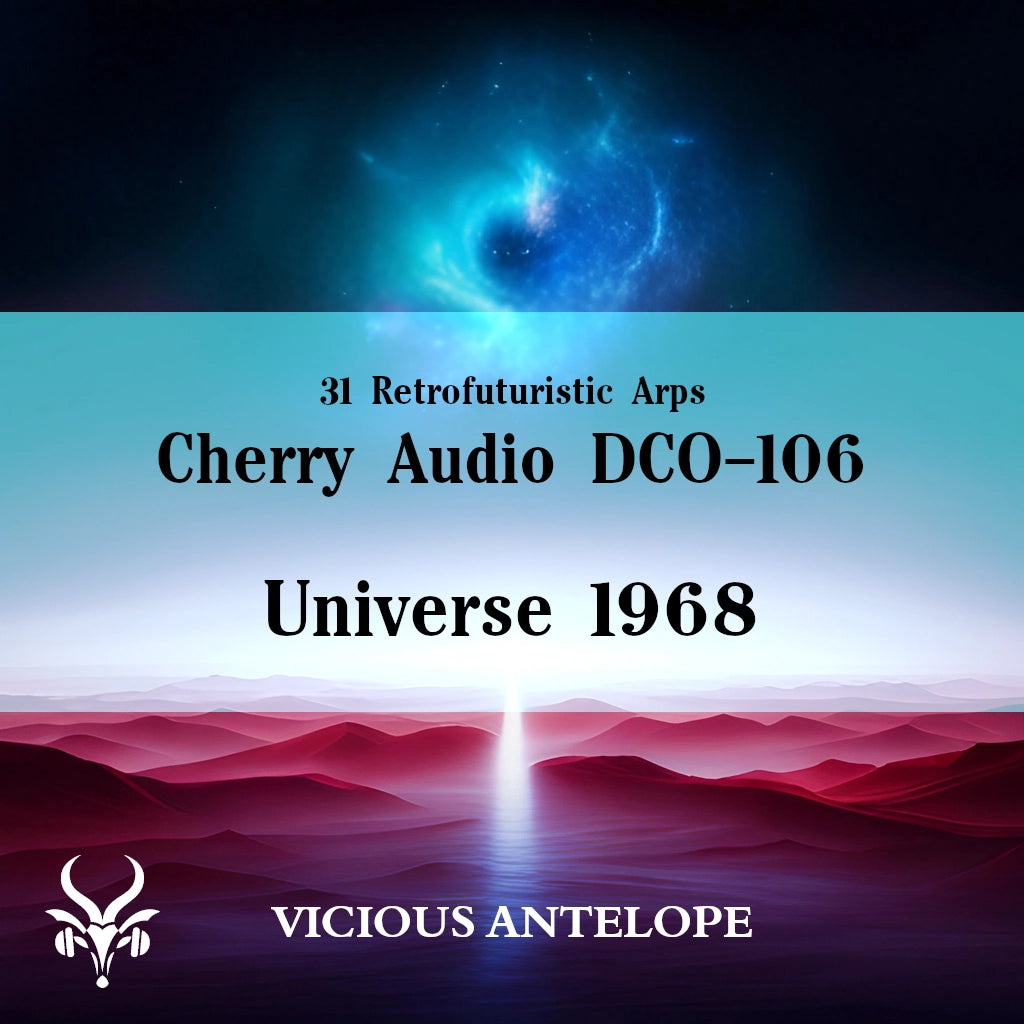 Universe 1968 preset pack cover artwork for Cherry Audio – Vicious Antelope