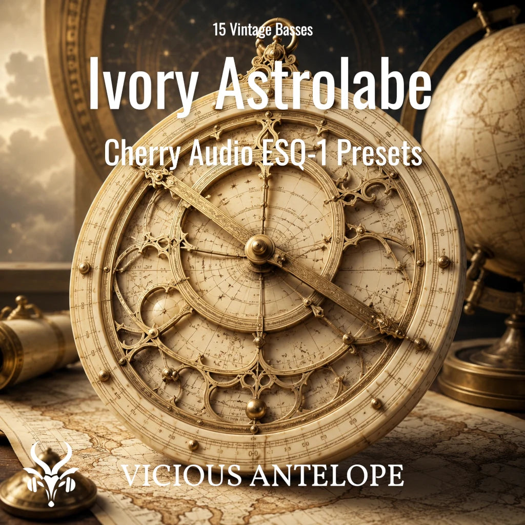 Cherry Audio ESQ-1 Ivory Astrolabe vintage bass presets artwork