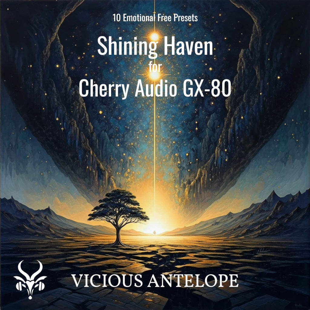 Shining Haven preset pack cover artwork for Cherry Audio GX-80 – Vicious Antelope