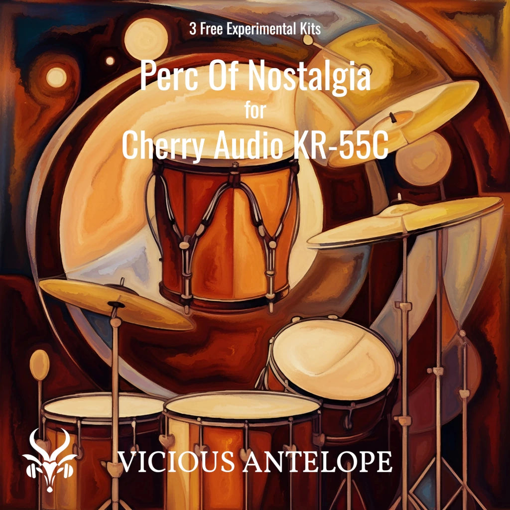 Perc of Nostalgia preset pack cover artwork for Cherry Audio – Vicious Antelope