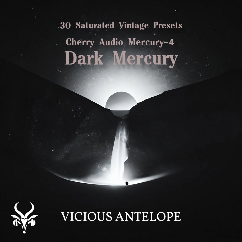 Dark Mercury preset pack cover artwork for Cherry Audio – Vicious Antelope