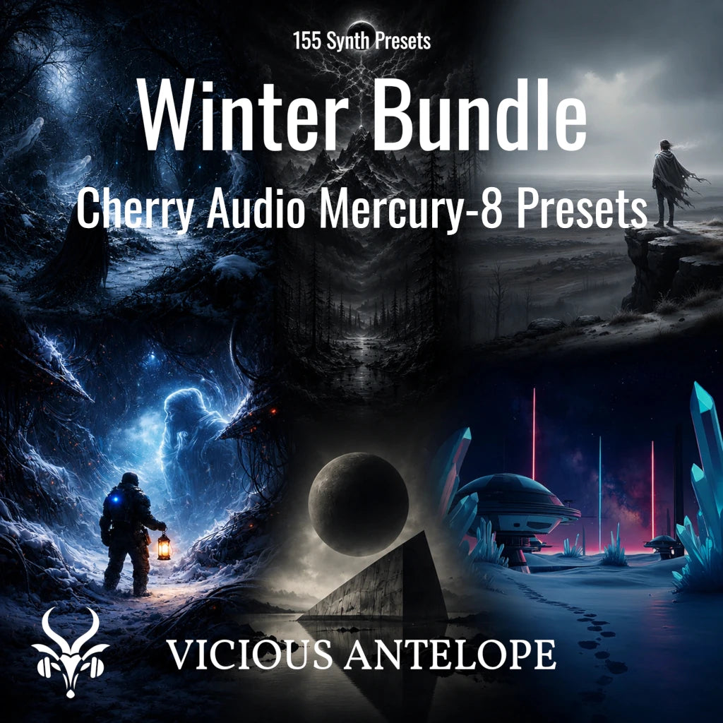 Cherry Audio Mercury-8 Winter Bundle with 155 vintage and cinematic synth presets.