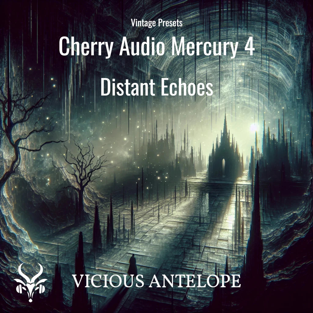 Distant Echoes preset pack cover artwork for Cherry Audio – Vicious Antelope