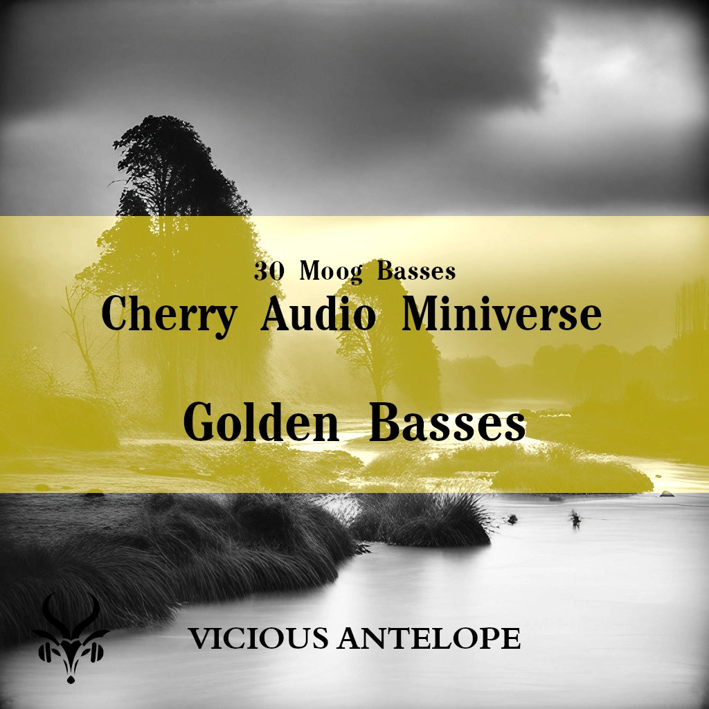Golden Basses preset pack cover artwork for Cherry Audio – Vicious Antelope