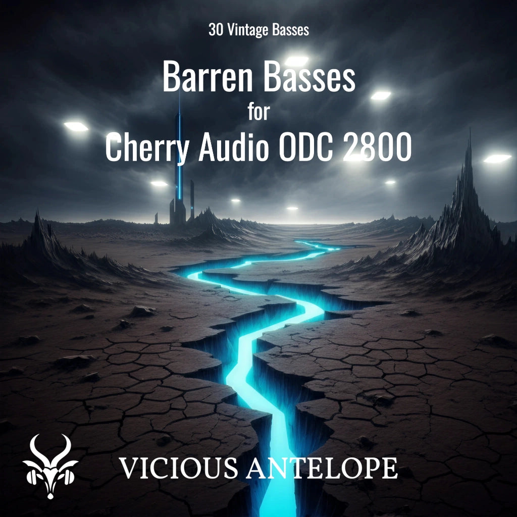Barren Basses preset pack cover artwork for Cherry Audio – Vicious Antelope