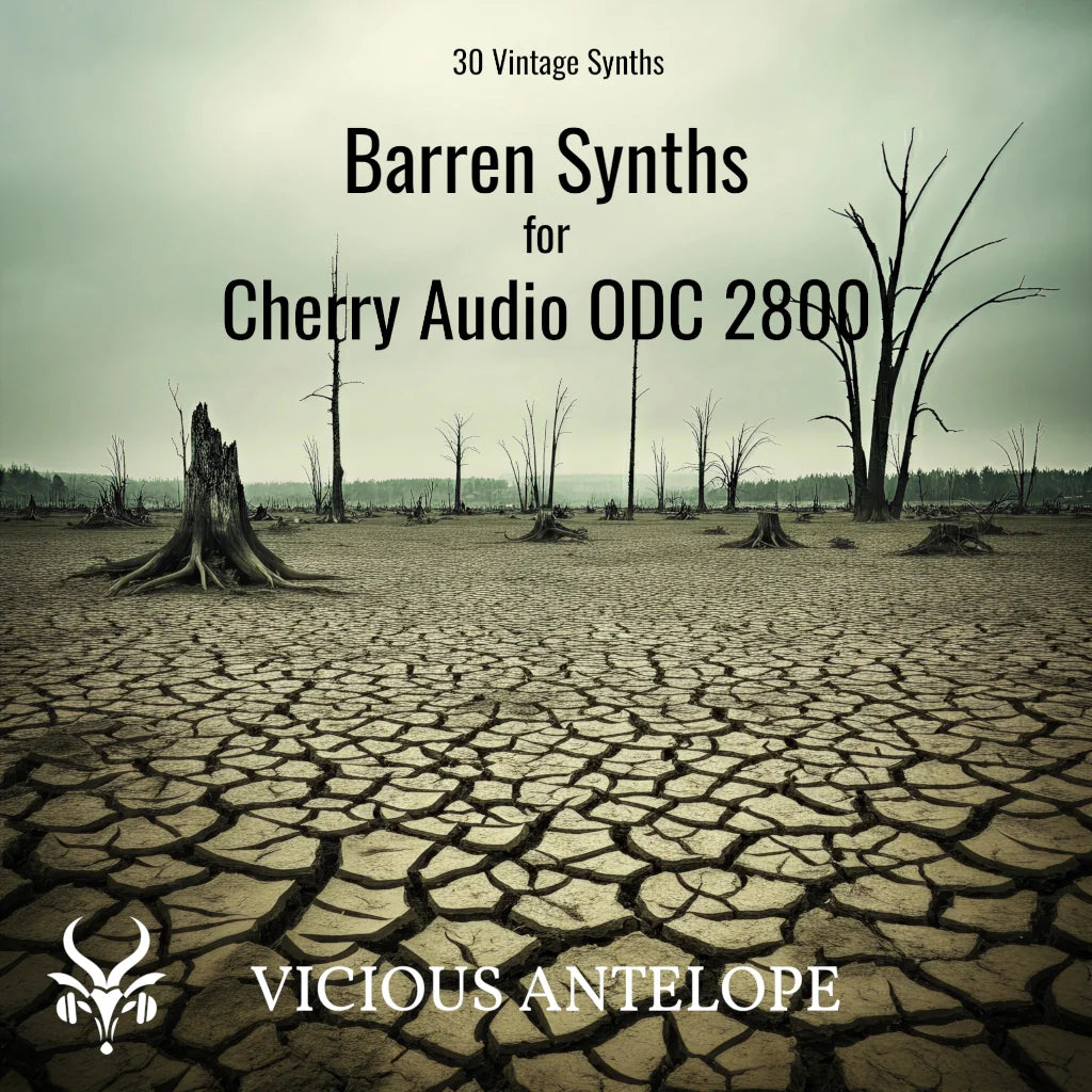 Barren Synths preset pack cover artwork for Cherry Audio – Vicious Antelope