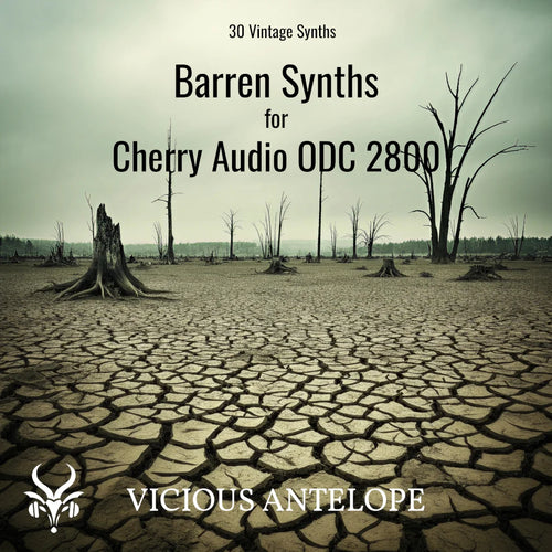 Barren Synths preset pack cover artwork for Cherry Audio – Vicious Antelope